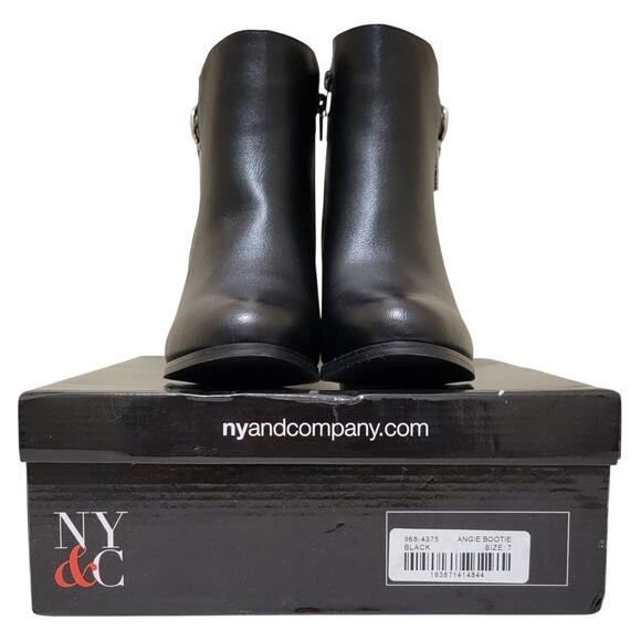 New York & Company Women Angie Block Heel Biker Bootie Size US 7 Black - Picture 6 of 6